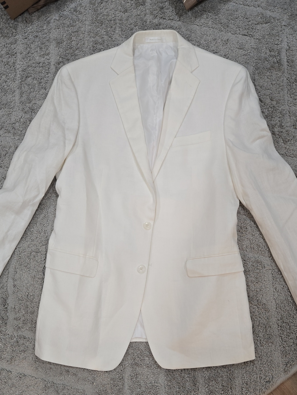 Calvin Klein Men's Off-White Linen Blazer
